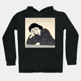 Japanese art of handsome tired asian woman Hoodie